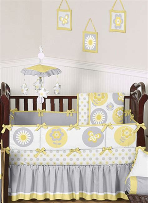 Crib bedding sets add personality and charm that will finish off the look of your child's room. Adorable and Modern Yellow and Gray Mod Garden Baby ...