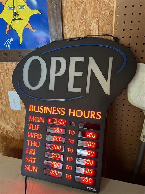 Newon 6093 Led Open Sign With 7 Day Hours Or Closed Programmable Ebay