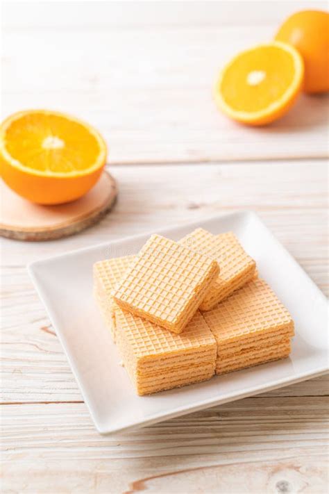 Wafer With Orange Cream Stock Image Image Of Gourmet 162356409