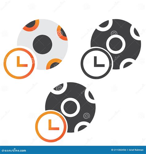 Soccer Ball Time Illlustration Design Soccer Ball Time Icon Isolated