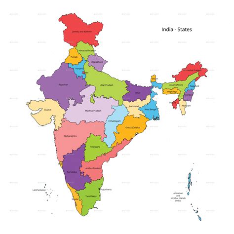 Latest Political Map Of India