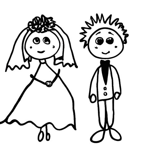 Stick Figure Bride And Groom Grafika Cyfrowa Creative Fabrica