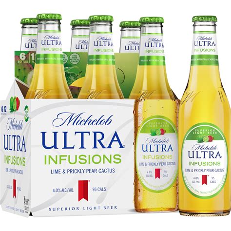 Michelob Ultra Infusions Lime And Prickly Pear Cactus Light Beer 6 Pack
