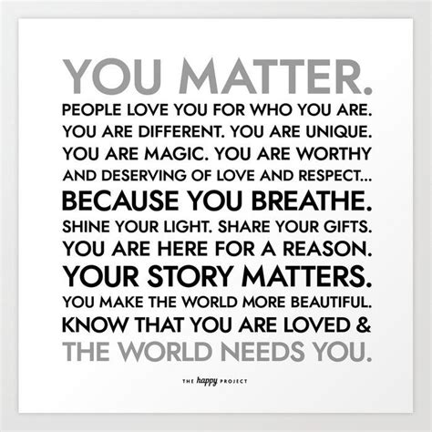 You Matter Poster Art Print By The Happy Project X Small