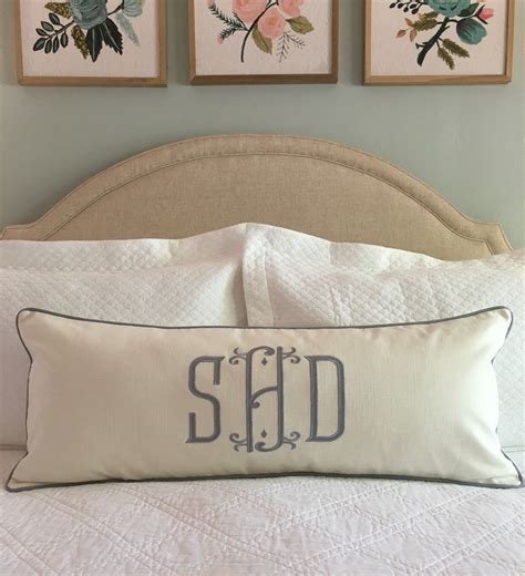 14 X 36 Monogrammed Appliquéd Pillow Cover By Peppermintbee On Etsy