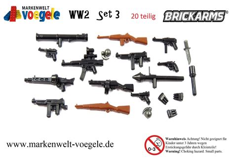 Custom Brickarms Wwii Set 3 With 20 Modern Weapons And Weapon