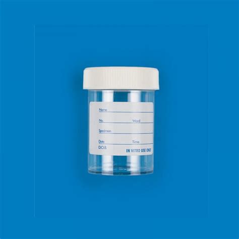 60ml Container Plastic Cap Printed Label Bio Medical Laboratory