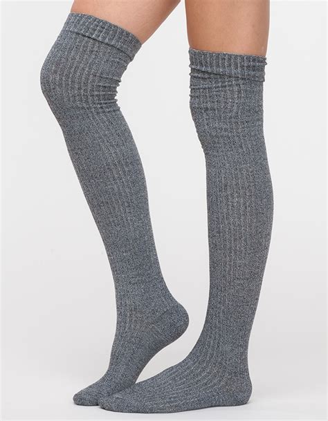 lyst baserange over knee socks in gray