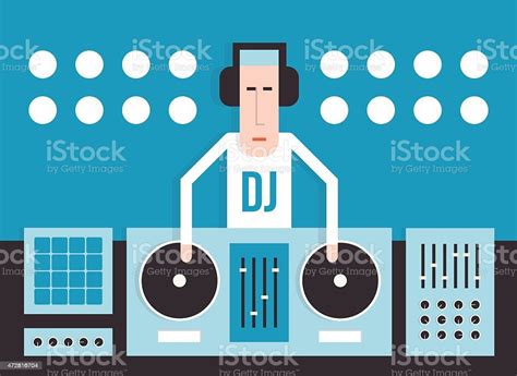 Dj With Turntables Stock Illustration Download Image Now Istock