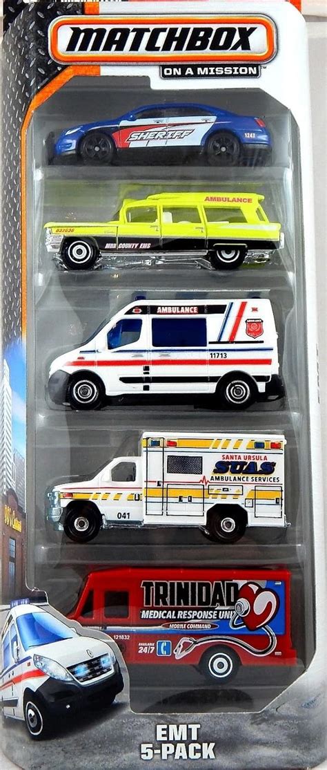 2015 Matchbox On A Mission Emt 5 Pack Emergency Vehicle By Mattel