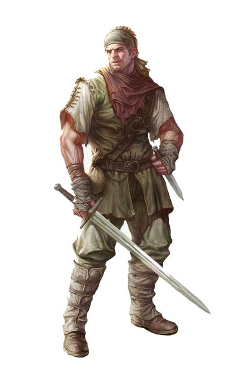 Male Human Bandit Thug Rogue Pathfinder Pfrpg Dnd Dandd D20 Fantasy