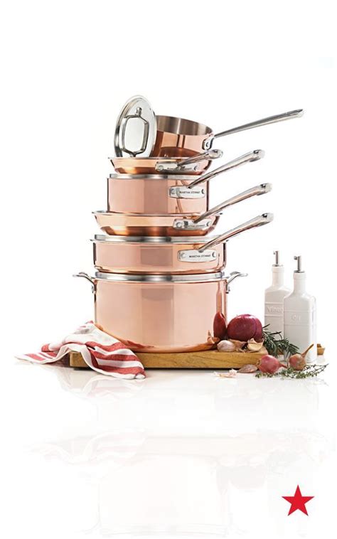 Martha Stewart Collection Tri Ply Copper 10 Pc Cookware Set Created