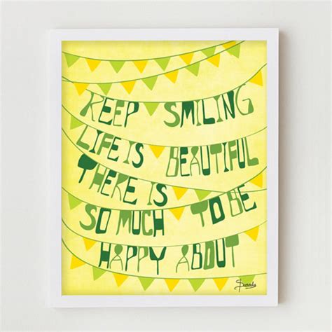 Inspiration Print Typographic Art Keep Smiling Etsy