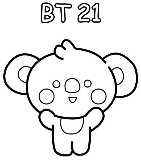 Adorable Koya Bt21 Coloring Page Coloring Pages Free Printable