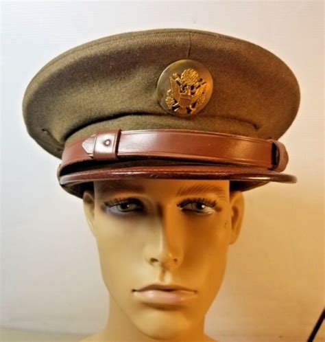 Vintage Ww2 Us Army Military Nco Visor Hat 58b Ebay