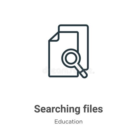 Searching Files Outline Vector Icon Thin Line Black Searching Files