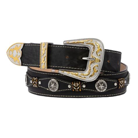 Western Belt Handmade Genuine Leather Concho Removable Buckle Studded