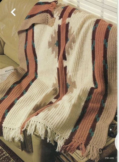 Crochet Indian Blanket Free Pattern Vintage Crochet Pattern Afghan