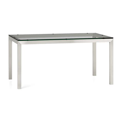 Check spelling or type a new query. Parsons Clear Glass Top/ Stainless Steel Base 60x36 Dining ...