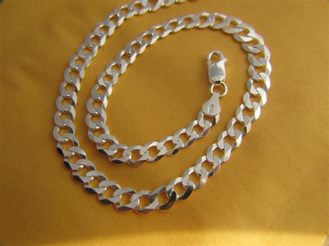 real 925 sterling silver curb chain necklace real silver mens chain ebay