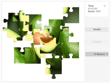 Puzzle Vegetables Avocado Olympiad Tester