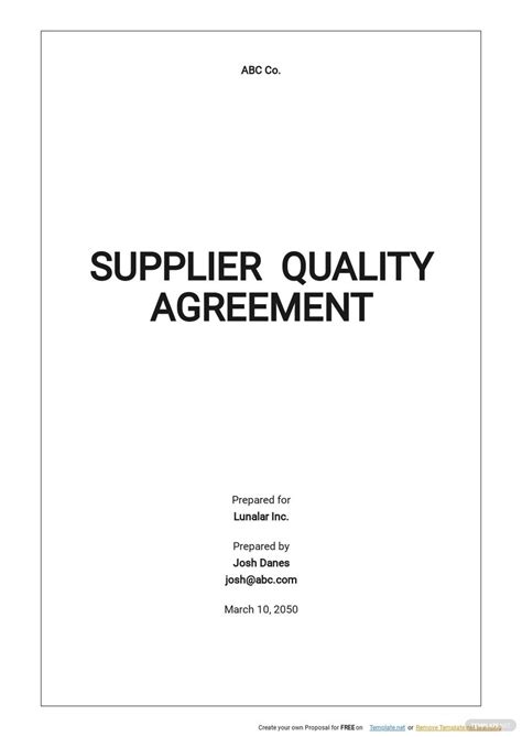 Supplier Agreement Template Philippines Hq Printable
