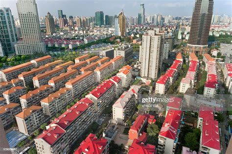 Organized Rows Of Housing In Pudong Shanghai China High Res Stock Photo