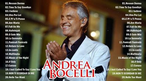 Andrea Bocelli Greatest Hits Live 2022 Best Songs Of Andrea Bocelli