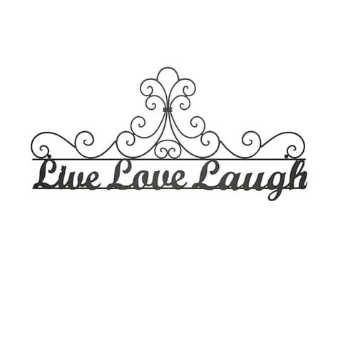 Lavish Home Live Laugh Love Metal Cutout Sign Hw0200062 The Home Depot