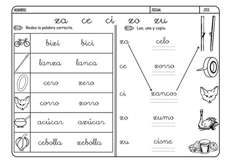 Lectoescritura Y Vocabulario Con La Letra Z Lectoescritura Trazos De
