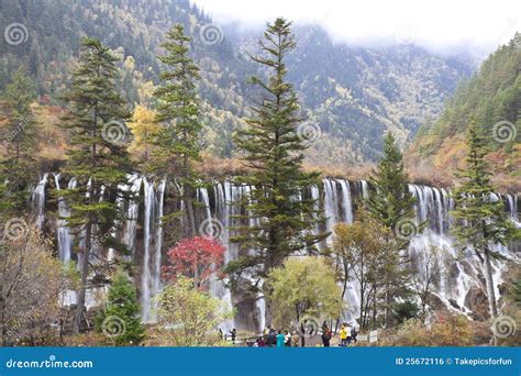 Nuorilang Waterfalls In Jiuzhaigou Stock Photo Image Of Purity