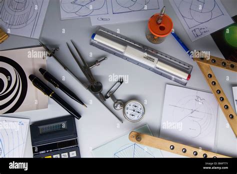 Drafting Tools Materials And Instruments Drafting Tools Stock Photo