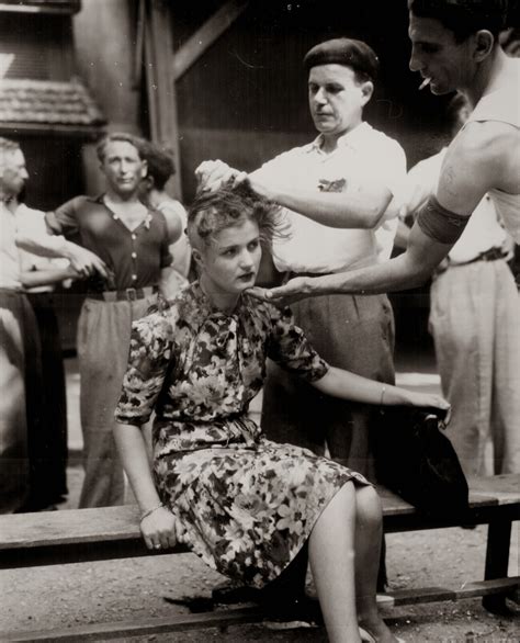 French Female Collaborator Punished By Having Her Head Shaved To Publicly Mark Her 1944