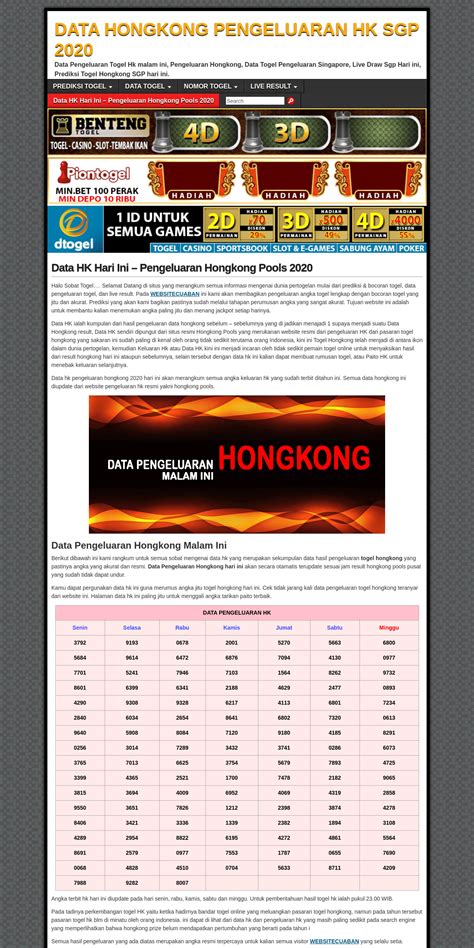 Ini adalah pengeluaran data hk 6d / paito hk 6 digit mulai tahun 2010 sampai sekarang. Data HK Hari Ini Pengeluaran Hongkong Pools 2020 Malam ini ...