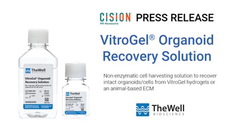 TheWell Bioscience Announces Launch Of VitroGel Organoid Recovery