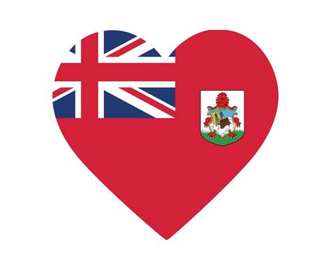 Bermuda Flag National North America Emblem Heart Icon Vector Illustration Abstract Design