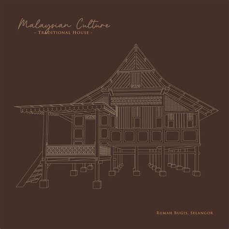 Premium Vector Line Vector Of Traditional House In Malaysia Called