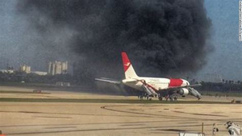 Plane Catches Fire On Runway At Fort Lauderdale Airport Cnn