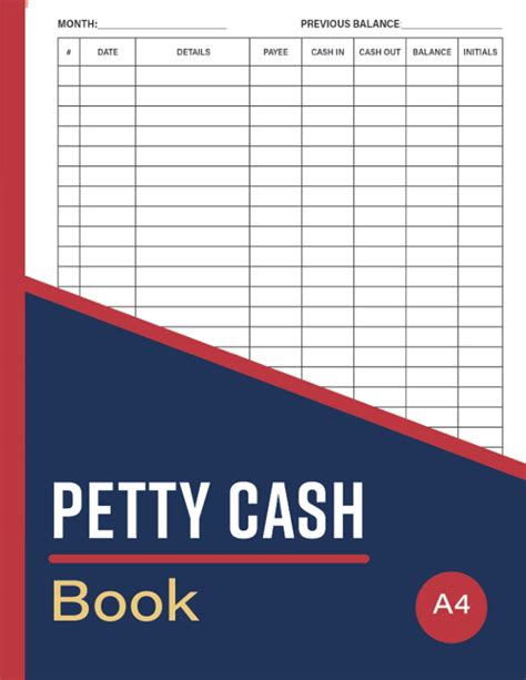 Petty Cash Book Petty Cash Log Book Petty Cash Ledger Book For Small