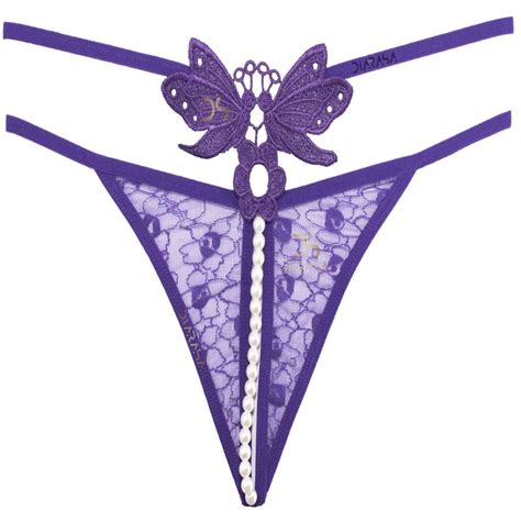 Sexy Tanga Mariposa Con Perlas Ocasión Especial