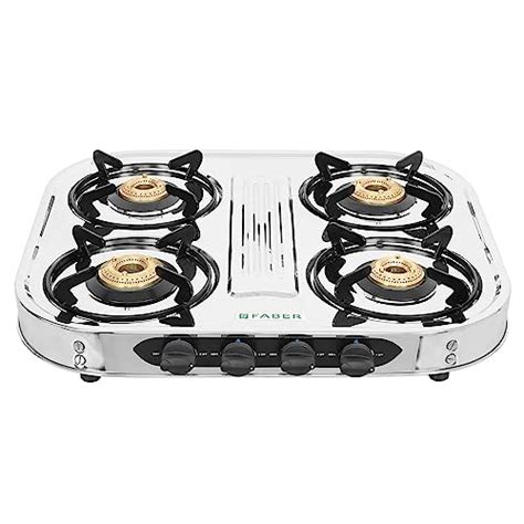 Faber High Efficiency 4 Brass Burner Gas Stove Stainless Steel Isi