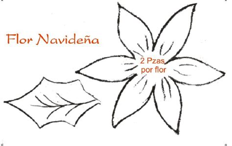 Molde Para Hacer Una Flor De Noche Buena Con Fieltro