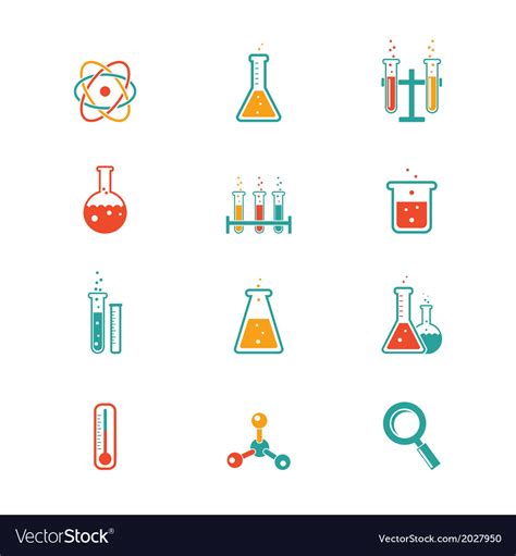 Chemistry Icons Royalty Free Vector Image Vectorstock