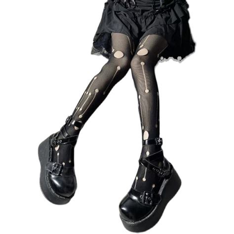 Clearance Gothic Punk Hot Rock Broken Hole Tights