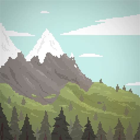 Pixel Art Snow Mountains Wallpaper Gambar Wallpaper Keren