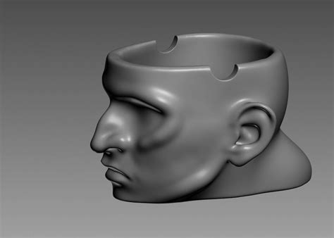 Ashtray Human Head 3d Print Model 3d Model 3d Printable Cgtrader