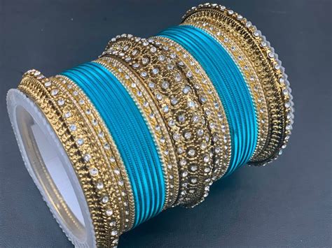 Indian Bangles With Antique Gold Kadas Wedding Bangles Etsy