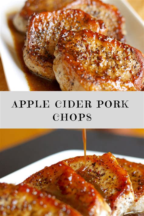 Oven pork chops boneless pork chops baked pork chops pork loin center cut pork chops pork rib recipes meat recipes dinner recipes. Apple Cider Pork Chops Recipe (With images) | Apple cider ...
