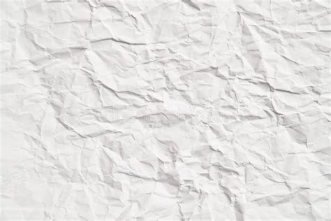 White Crumpled Paper Texture With Wrinkles Stock Image Image Of