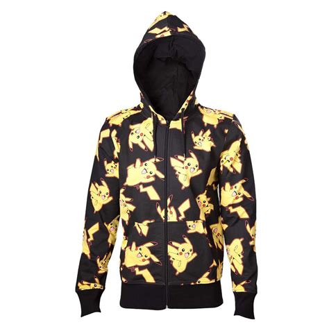 Pokemon Pikachu All Over Print Zip Up Hoodie Sweater Unisex Nintendo